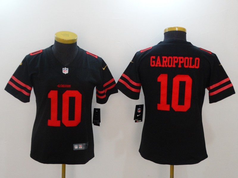 Women San Francisco 49ers 10 Garoppolo Black Nike Vapor Untouchable Limited NFL Jerseys